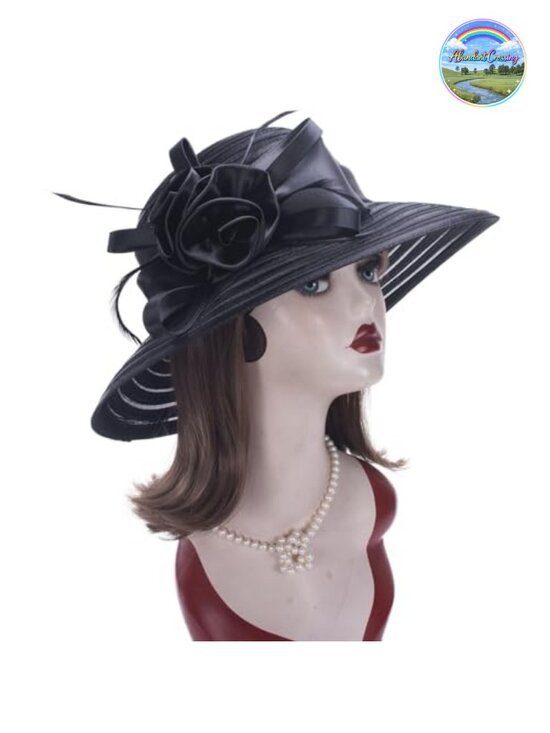 Polyester Satin Ribbon Sun Hat with Floral Pattern, Adjustable, Lightweight main image 5